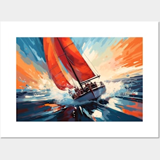 Sailing Sea Sport Painting Abstract Art Decor Posters and Art